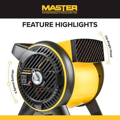 Stanley 3 Speed Pivoting Durable Utility Blower Fan with Outlet (Open Box) - VMInnovations