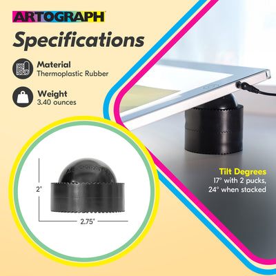 Artograph Featherweight 9"x6" Dimmable Slim Lightpad + PadPucks Stackable Stand