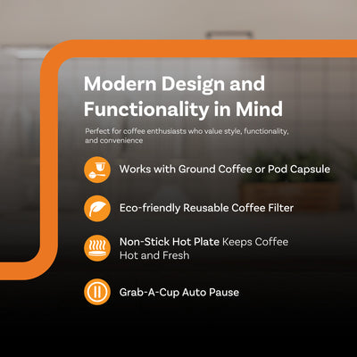 Complete Cuisine 2-in-1 Coffee Maker, 12-Cup Pot & Single-Serve Pod (Open Box) - VMInnovations