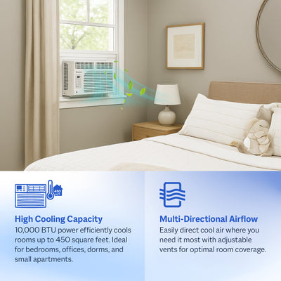 Cool-Living 10,000 BTU Window Mount Room Air Conditioner with Installation Kit - VMInnovations