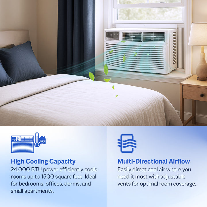 Cool-Living 24,000 BTU Window Mount Room Air Conditioner with Installation Kit
