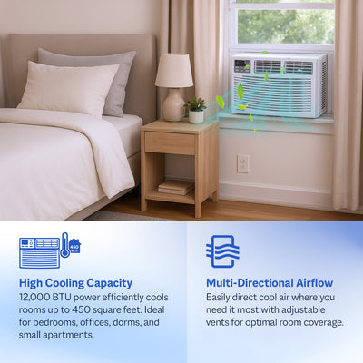 Cool-Living 12,000 BTU Window Mount Room Air Conditioner with Installation Kit - VMInnovations