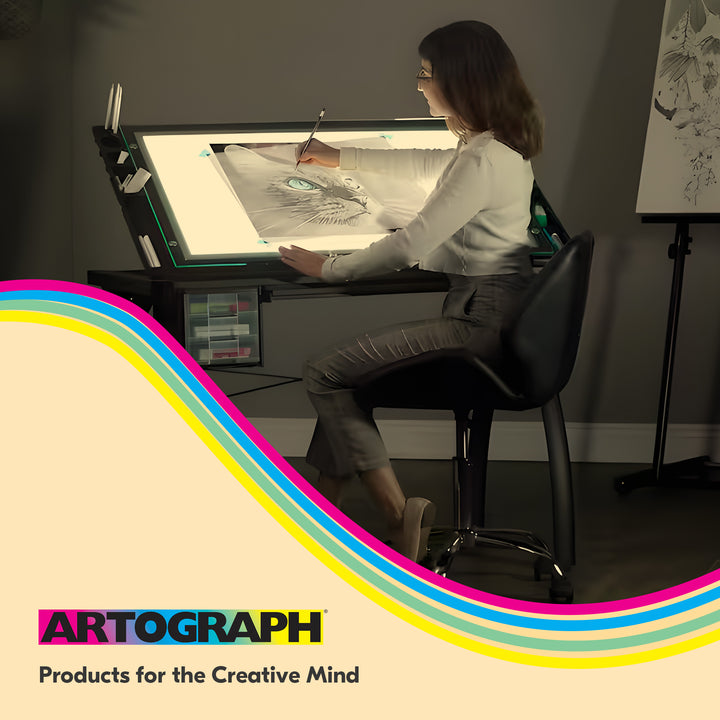 Artograph Light Table for Artists w/Storage & Dimmable Glass Work Top (Open Box)