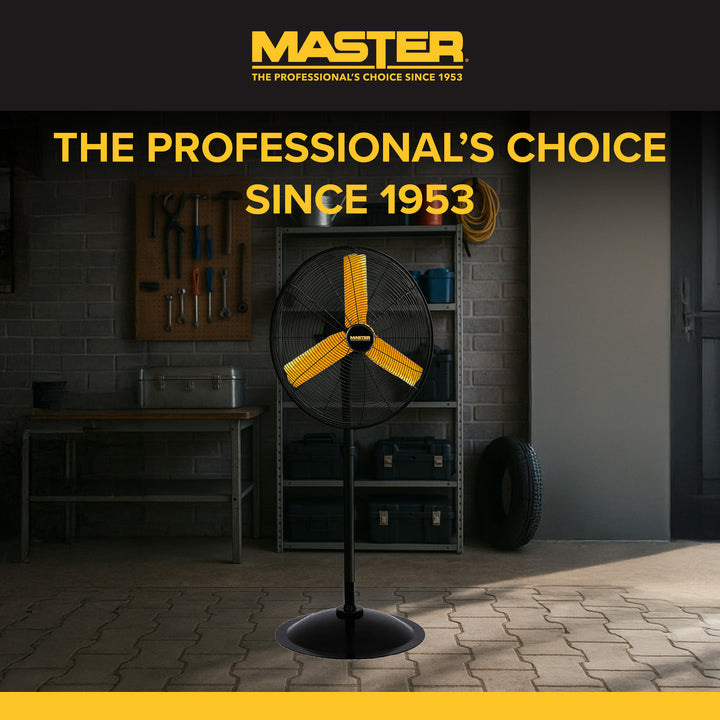 Master 24" High Velocity Oscillating Pedestal Fan, 3 Speed Metal Standing Fan