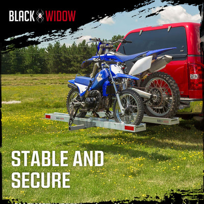 Black Widow Two Motorcycle Carrier w/Ramp for 2" Hitch, 600lb Capacity(Open Box)
