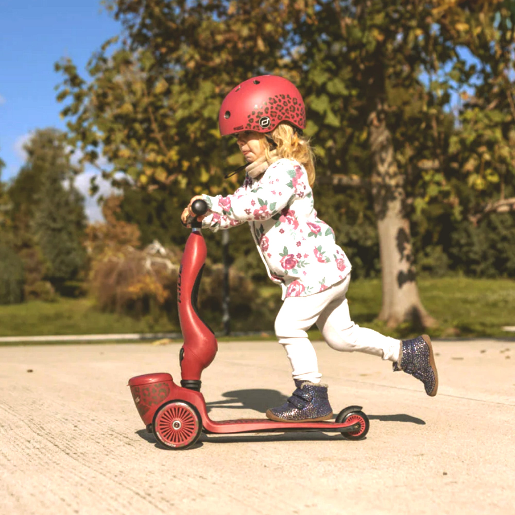Scoot & Ride 2-in-1 Kids Scooter with Basket, Highwaykick 1 Lifestyle, Wildcat - VMInnovations