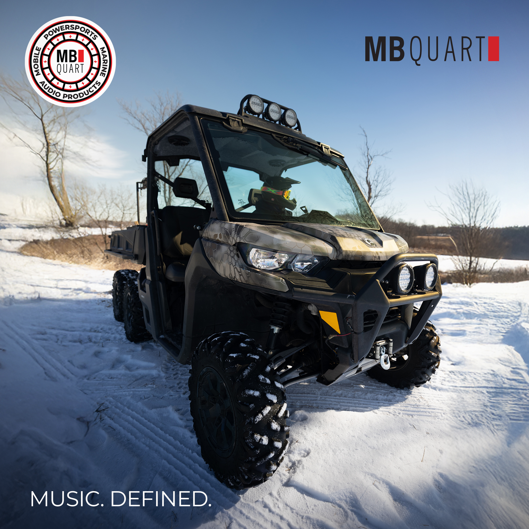 MB Quart Dual 10" Subwoofer System Upgrade for Can Am Defender 17-25, 400 Watts