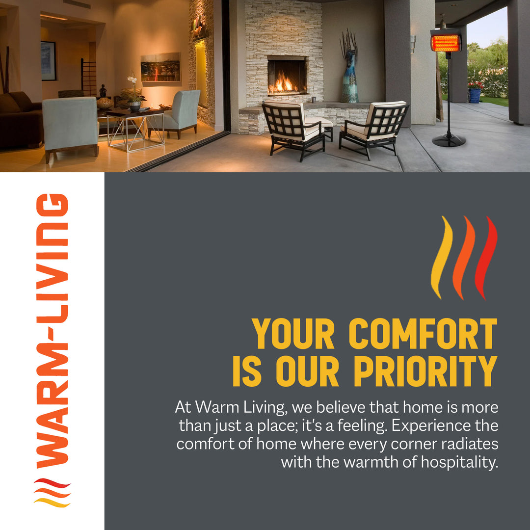 Warm-Living 16" Oscillating Ceramic Space Heater with 3 Heat Settings, Black