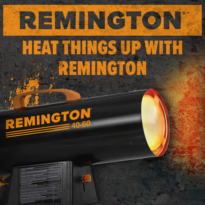 Remington Portable 60,000 BTU Propane Forced Air Space Heater, Tank Not Included - VMInnovations