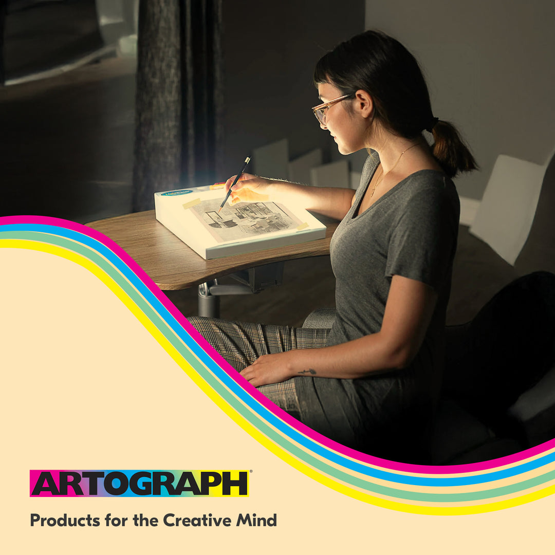 Artograph LightTracer LED Lightbox, 12" x 10" Drawing Board with Storage Tray