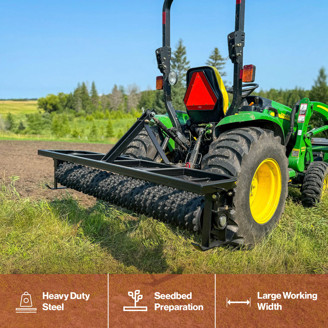 Field Tuff 5 Feet 3 Point Cultipacker, Cast Iron Wheels, 60 Inch Working Width - VMInnovations