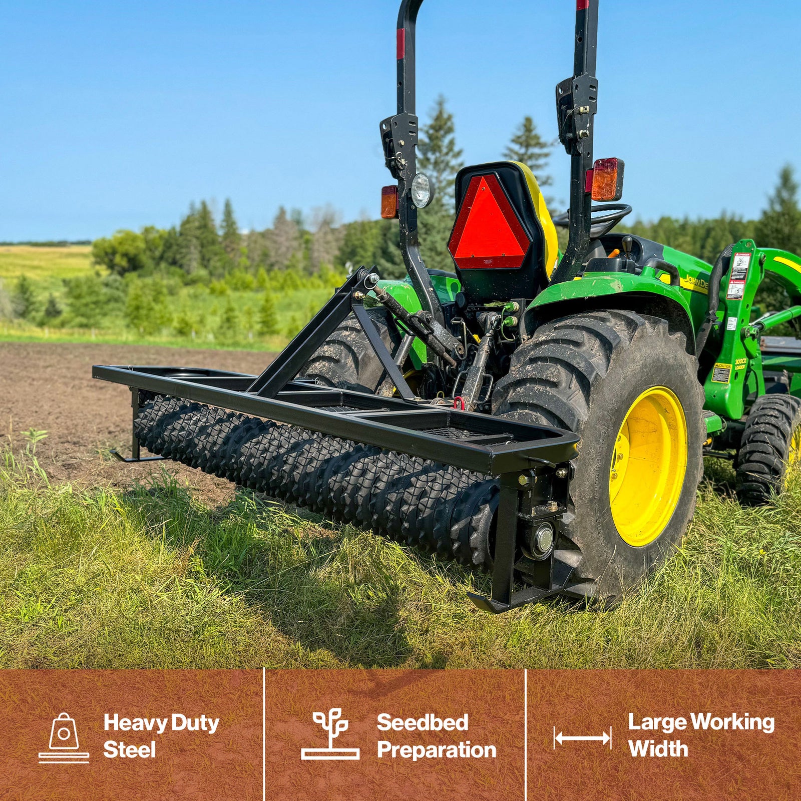 Field Tuff 5 Feet 3 Point Cultipacker, Cast Iron Wheels, 60 Inch Working Width - VMInnovations