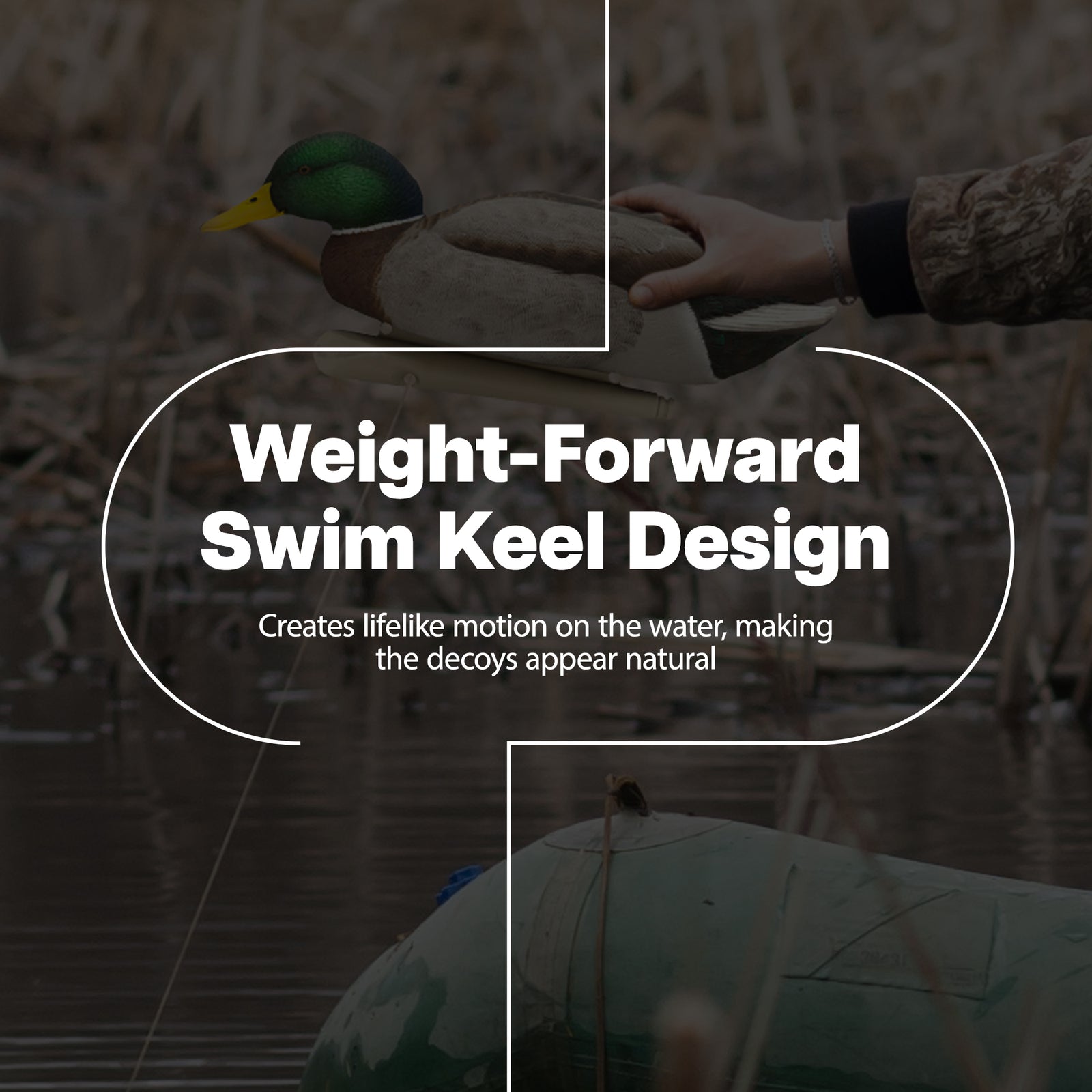 Avian X Topflight Backwater Mallards Decoys, Ultra Realistic Floating, 6 Pack - VMInnovations