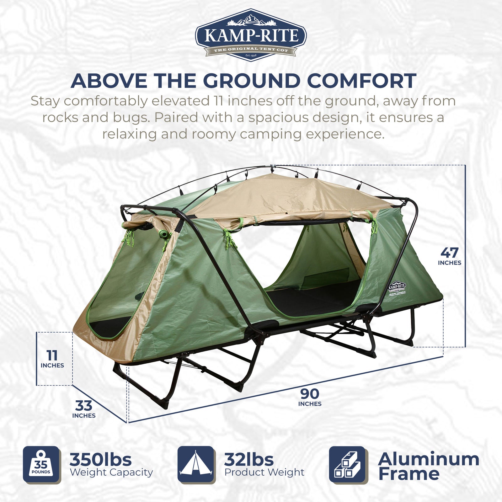 Kamp-Rite Oversize Tent Cot Folding Camping Hiking Sleeping Bed, Tan (For Parts) - VMInnovations