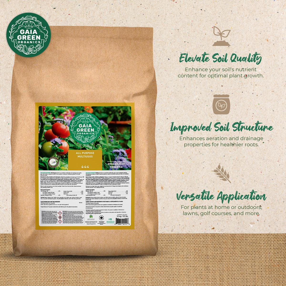GAIA GREEN 10 Kg All Purpose Soil & 10 Kg Power Bloom & 30L Worm Castings Powder