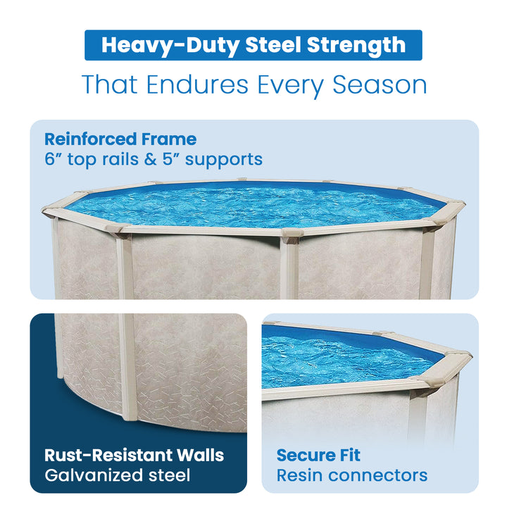 Aquarian Phoenix 18ft x 52in Above Ground Pool w/ Filter, Ladder, Liner, Skimmer