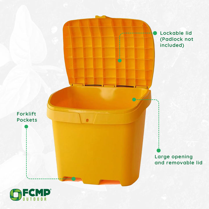 FCMP Outdoor 31 Gal Salt & Sand Storage Box, Deck Container for Patio (Open Box)