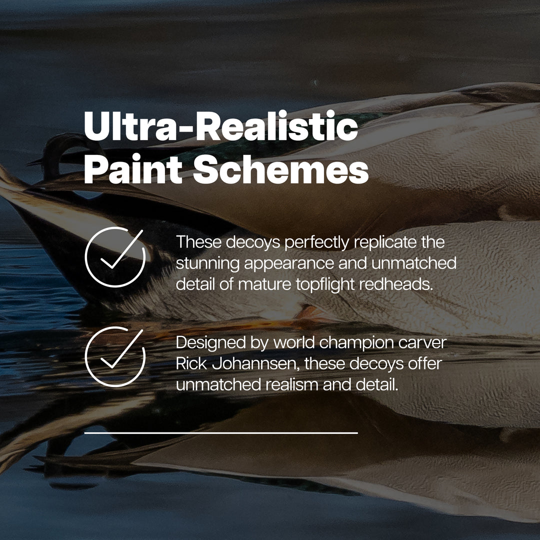 Avian X Redheads Realistic Decoys w/Weight Forward Swim Keel, Set of 6(Open Box)