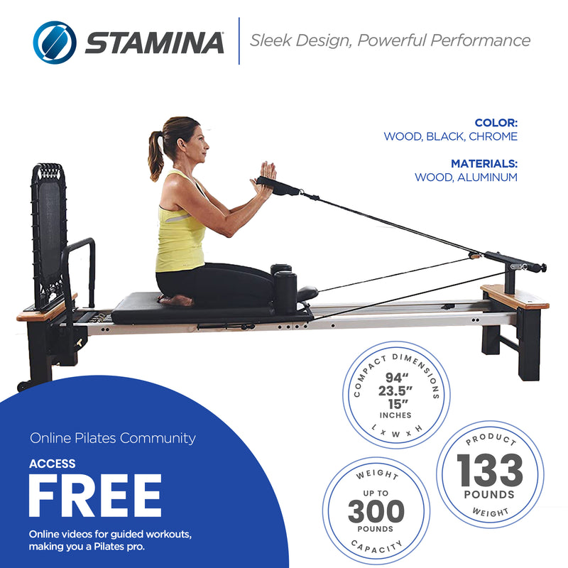 Stamina AeroPilates Pro Reformer Resistance System with Form Cardio Rebounder