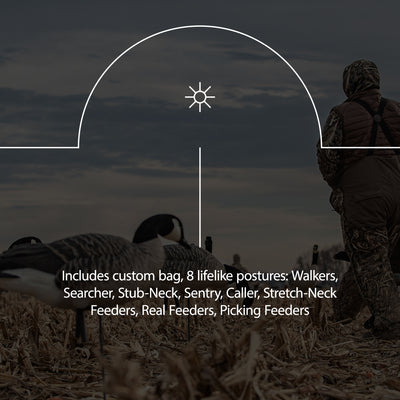 Avian X AXF Lessers Flocked Full Body Lifelike Goose Hunting Decoys, 12 Pack