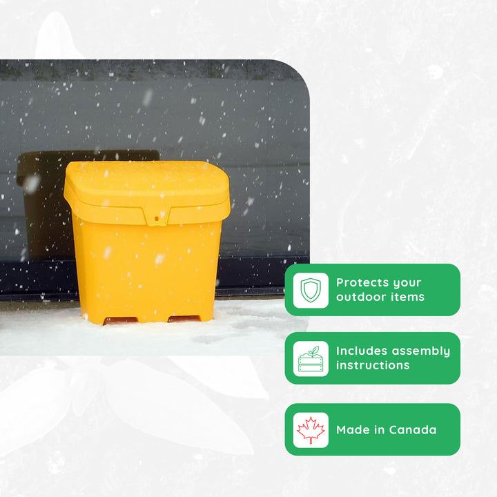 FCMP Outdoor 31 Gal Salt & Sand Storage Box, Deck Container for Patio (Open Box)