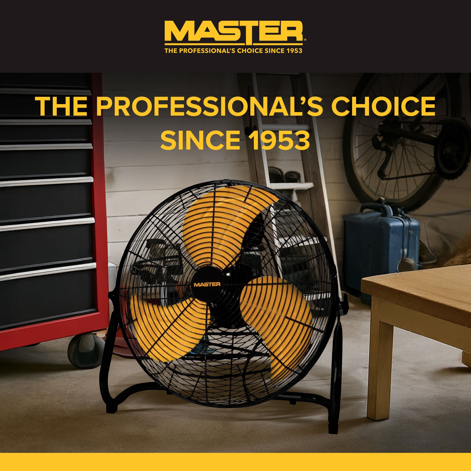 Master 20" High Velocity Floor Fan,  3 Speed Portable Metal Fan with Tilt Head - VMInnovations