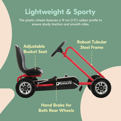 hauck Lightning Ergonomic Pedal Ride On Go Kart Toy for Boys & Girls, Red (Used) - VMInnovations