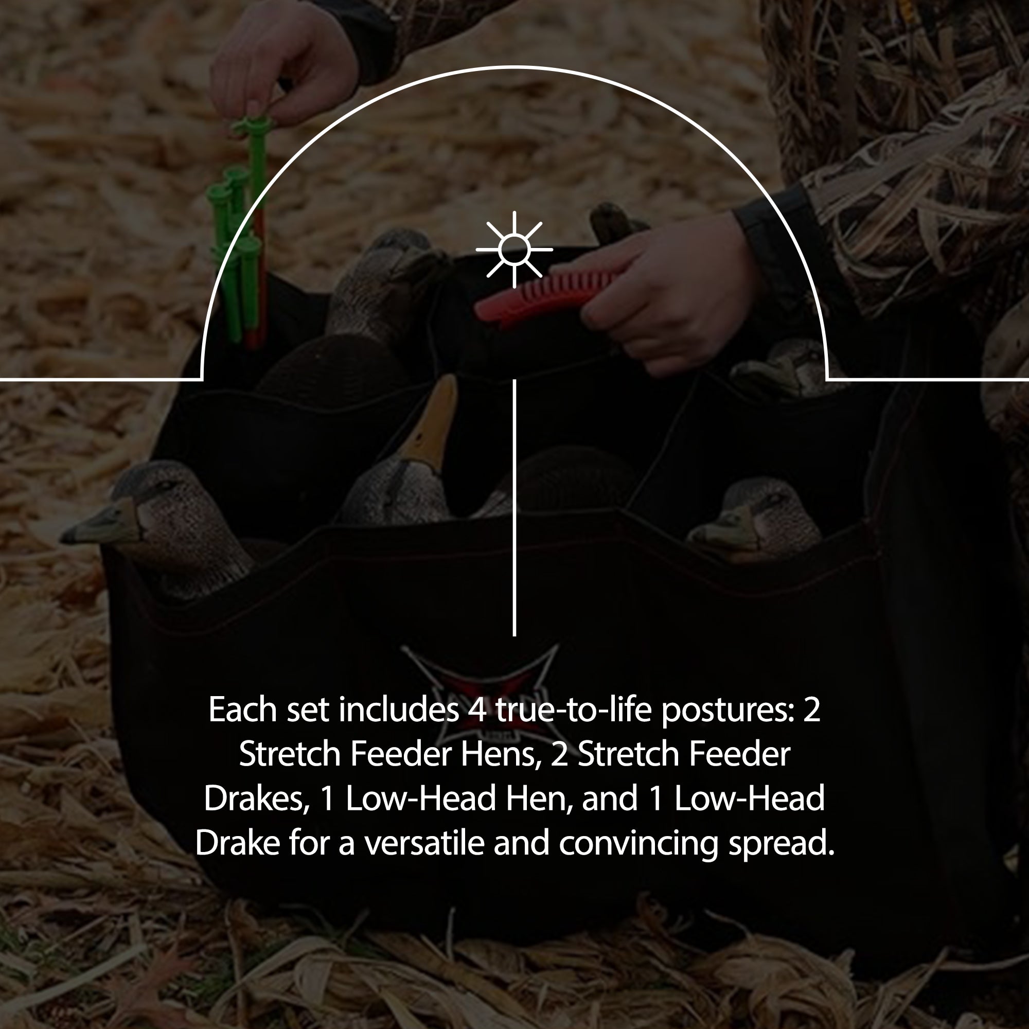 Avian X AXF Flocked Full Body Rugged Durable Black Ducks Fusion Pack, 12 Pack