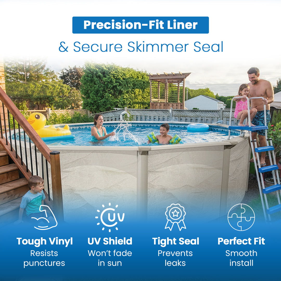 Aquarian Phoenix 18ft x 52in Above Ground Pool w/ Filter, Ladder, Liner, Skimmer - VMInnovations