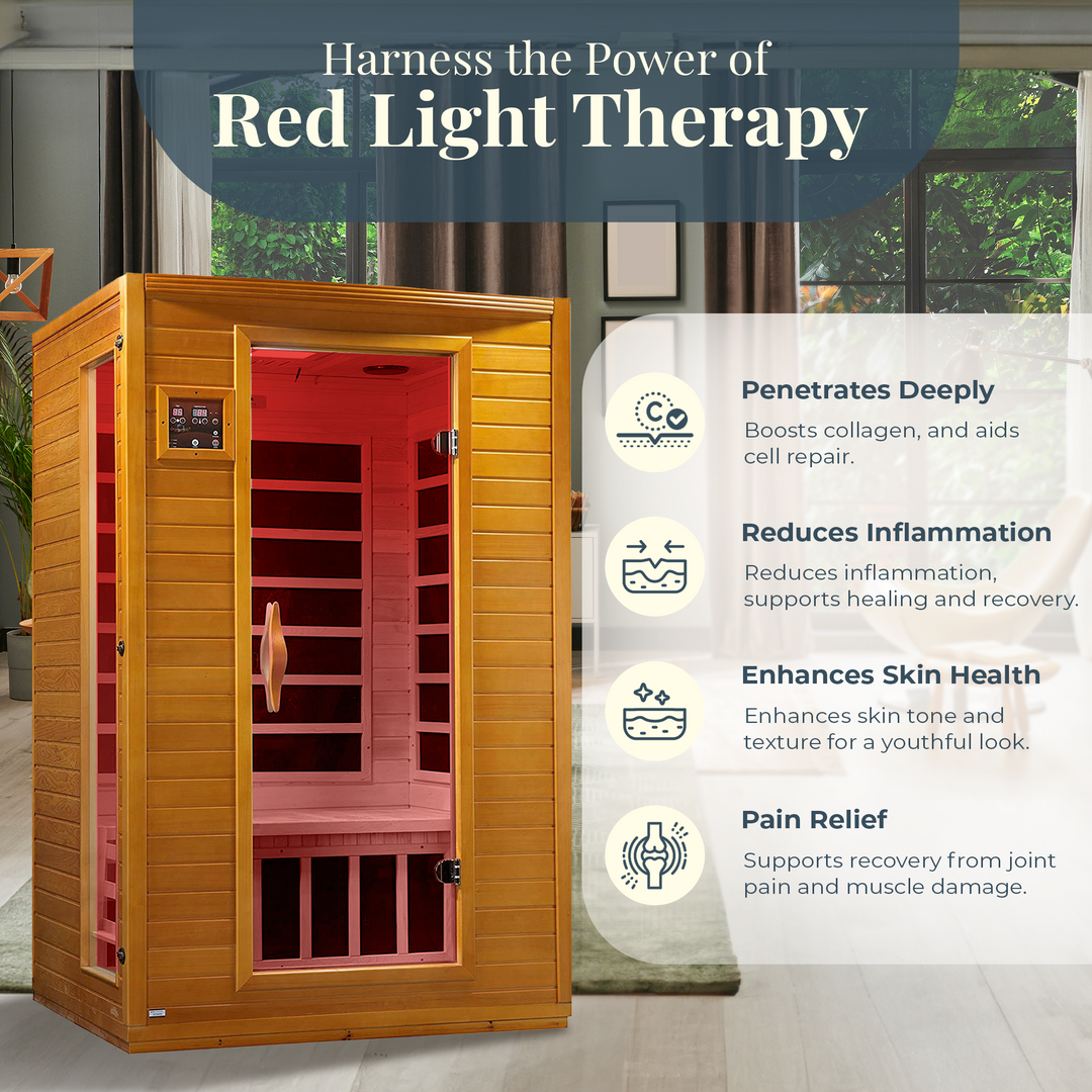 Golden Designs Andora 2 Person Low EMF 6 Heating Panel Infrared Sauna(For Parts)