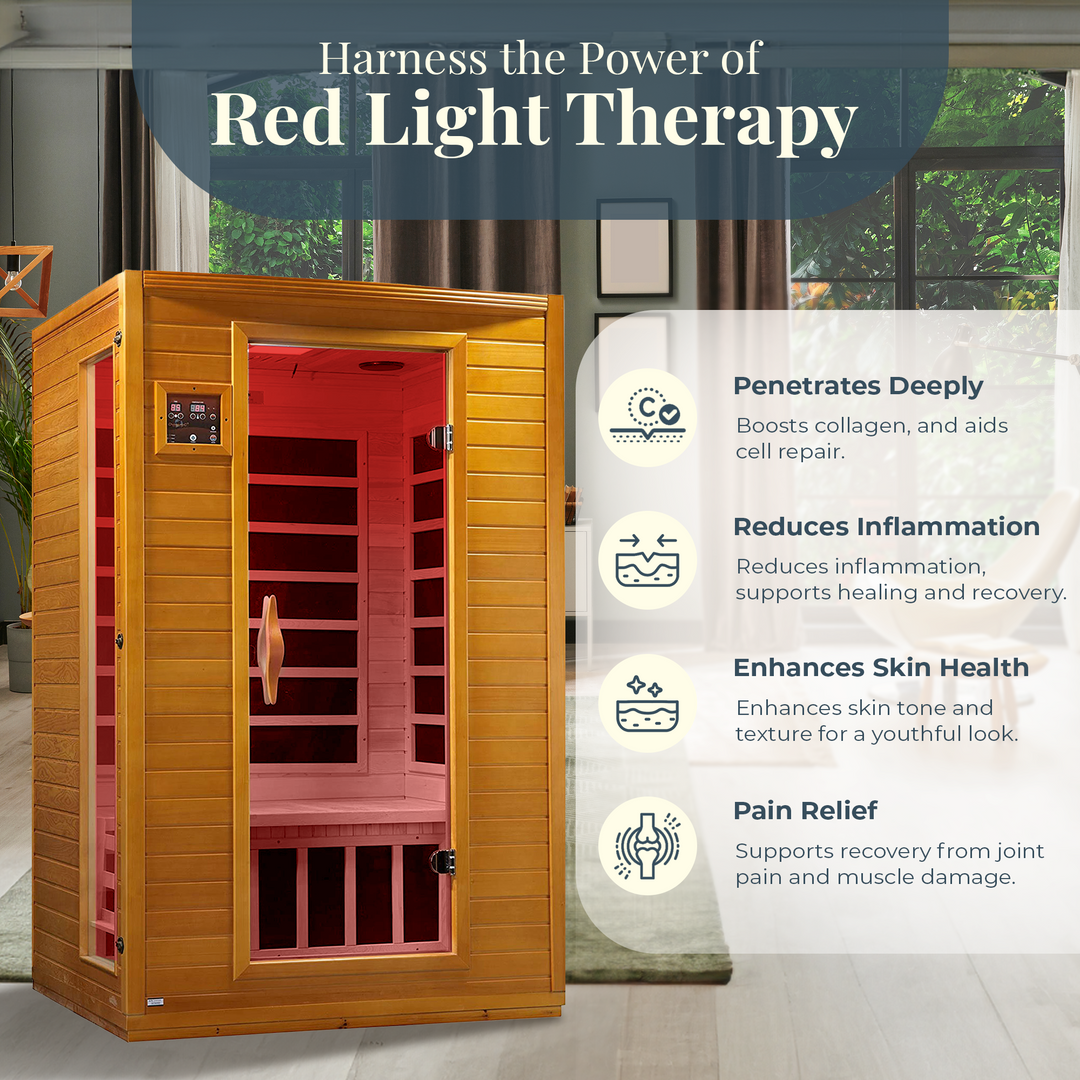 Golden Designs Andora 2 Person Low EMF Infrared Therapy Sauna (Open Box)