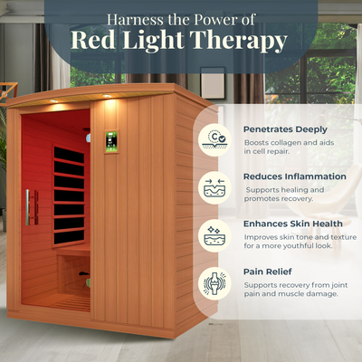 Dynamic Saunas Elite 3 Person Ultra Low EMF Infrared Home Sauna(Open Box) - VMInnovations