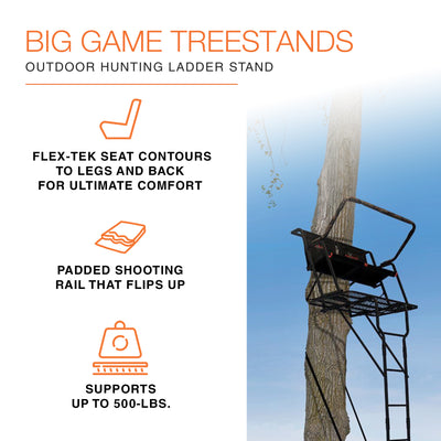 Big Game Spector XT Lightweight Portable 2 Hunter Tree Ladder Stand, 17' (Used)