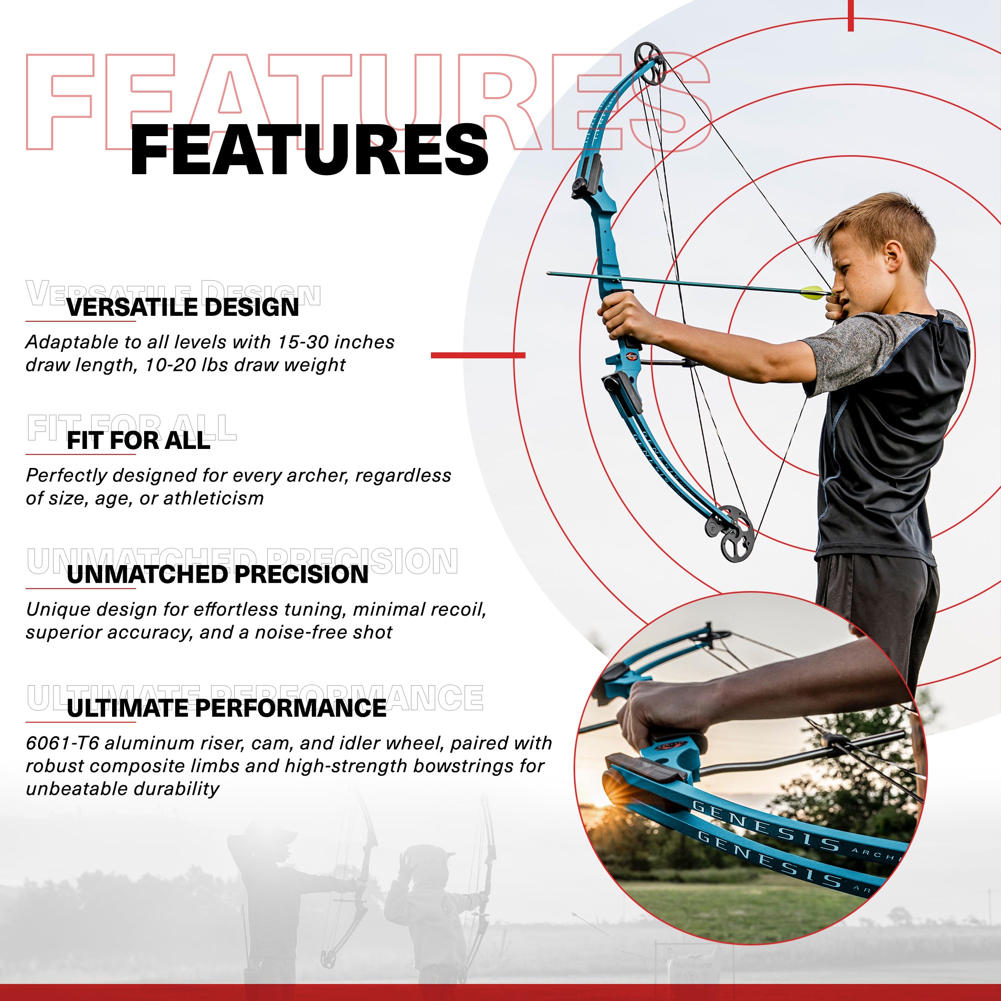Genesis Archery Original Compound Target Practice Bow Kit, Left Handed (Used) - VMInnovations