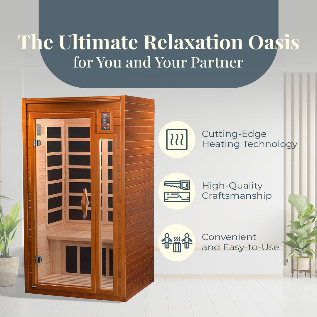 Dynamic Barcelona Hemlock Wood Low EMF FAR Infrared Sauna For Home (For Parts) - VMInnovations