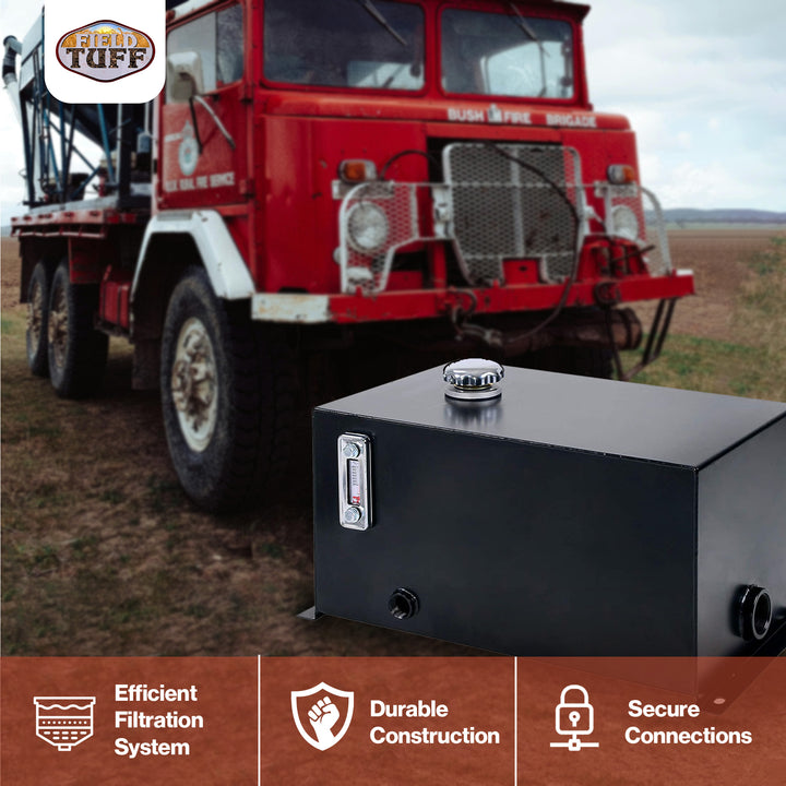 Field Tuff FTF-10GOR 10 Gallon 14 Gauge Steel Hydraulic Reservoir Tank, Black