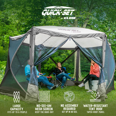 Clam Quick Set Escape Portable Camping Gazebo Canopy Shelter Screen (Used) - VMInnovations