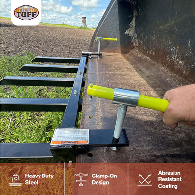 Field Tuff Debris Forks for Skid Loader or Tractor, 2500 lb. Capacity, Black - VMInnovations