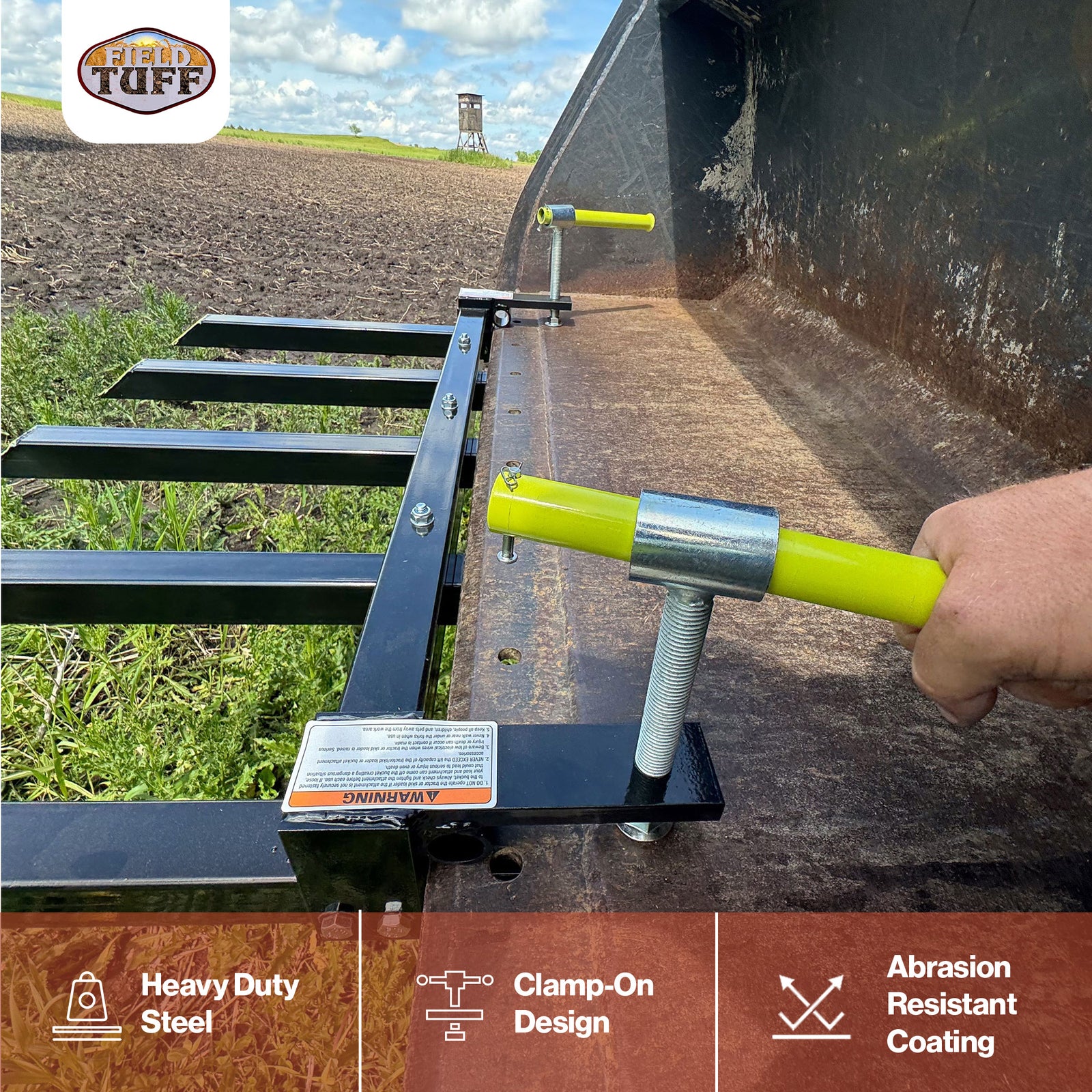 Field Tuff Debris Forks for Skid Loader or Tractor, 2500 lb. Capacity, Black - VMInnovations