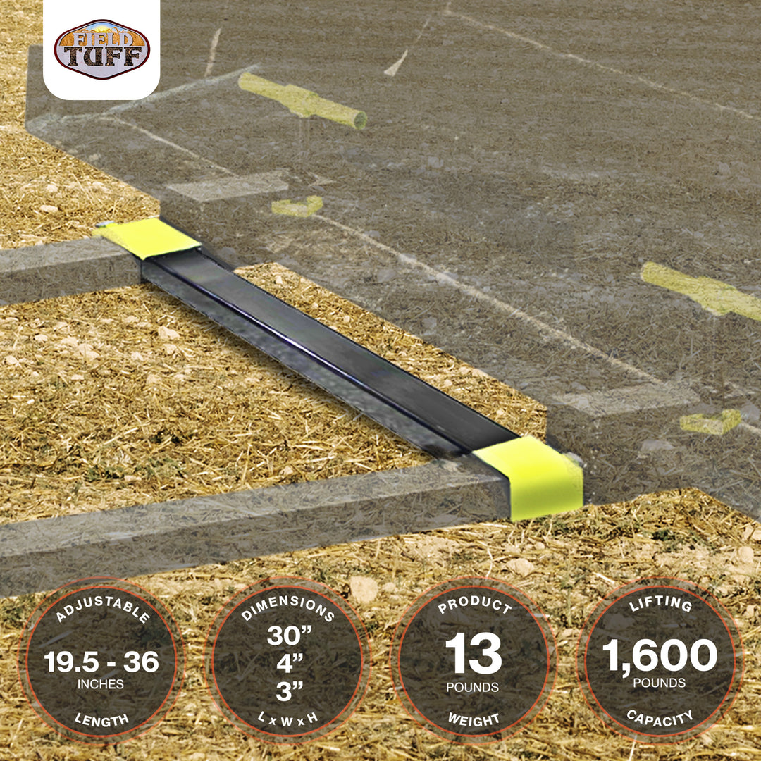 Field Tuff Fork Stabilizer Heavy Duty Clamp-On Adjustable Accessory, 1600 Pound - VMInnovations