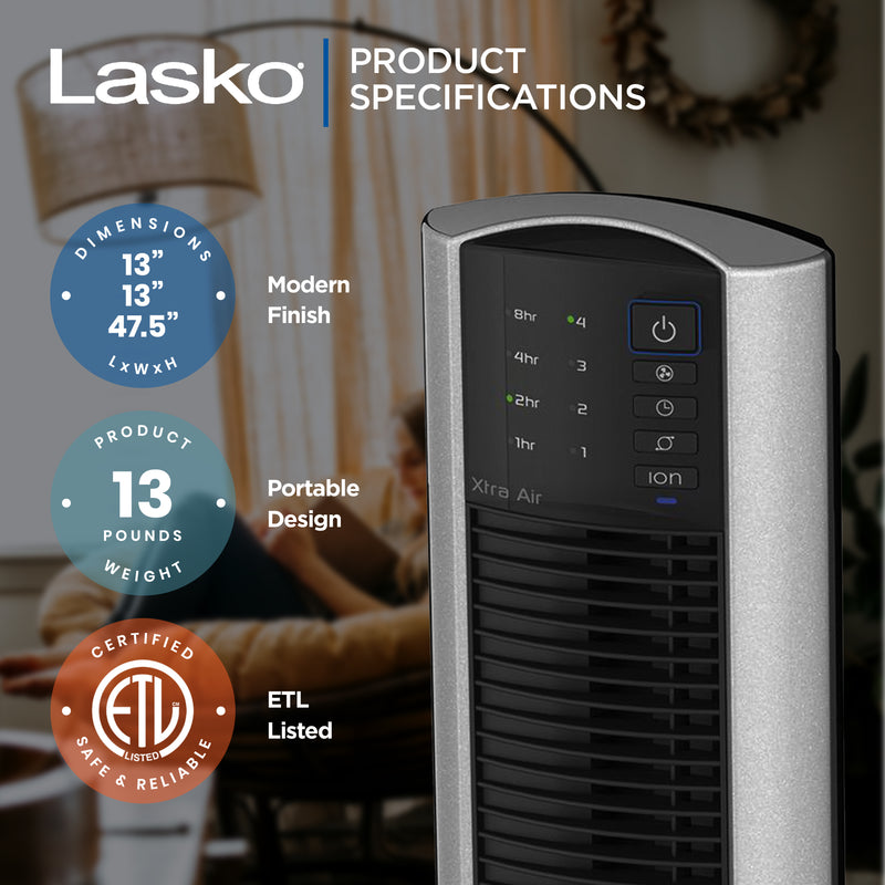 Lasko XtraAir 48in Standing Tower Fan Air Ionizer Remote Control (Used) (4 Pack)