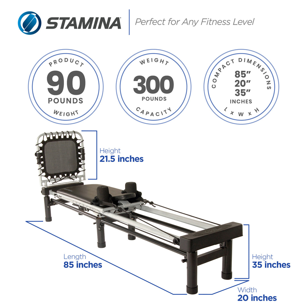 Stamina 55-4266 AeroPilates Reformer Body Resistance Workout System (Open Box)