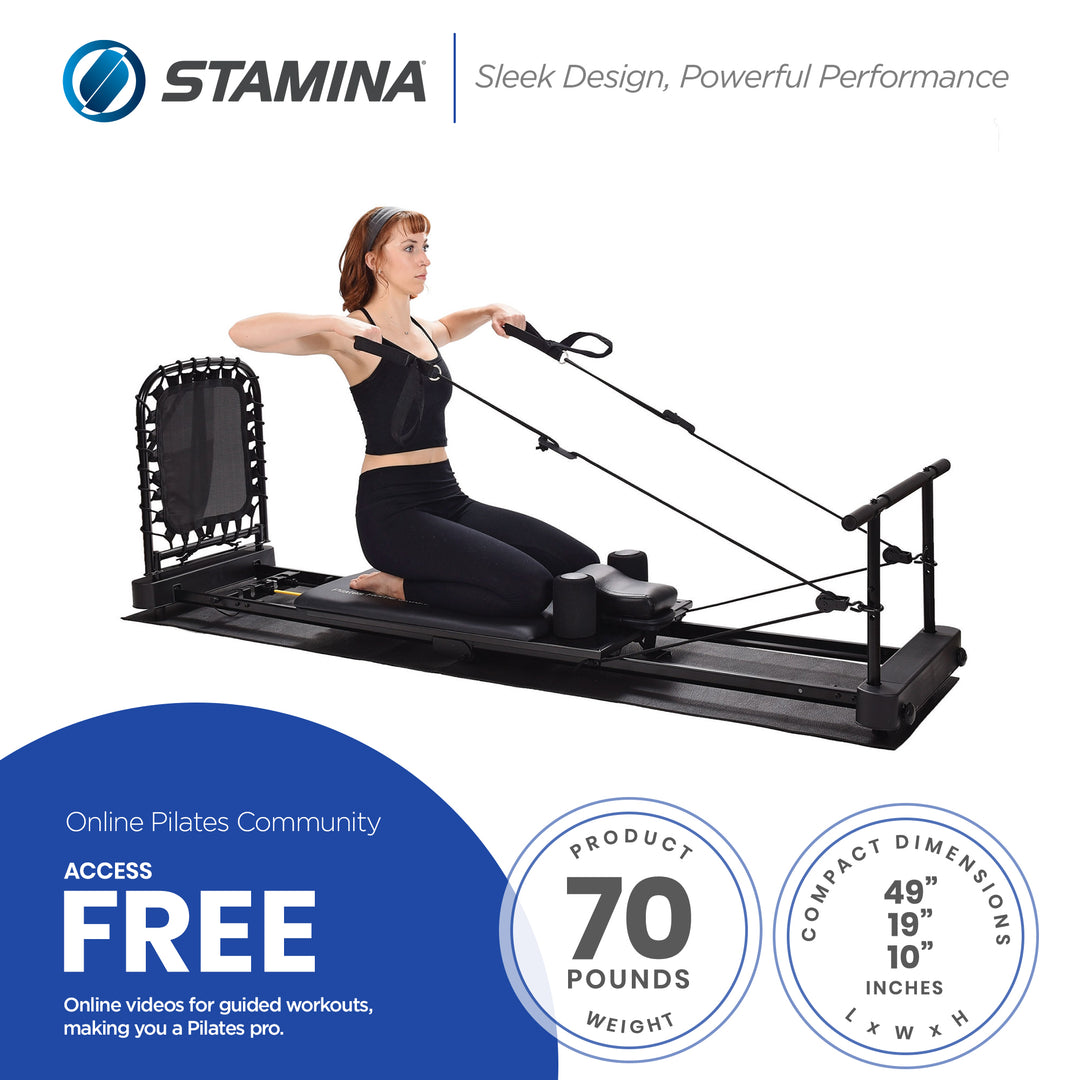 Stamina Products Pilates Home Studio, Complete Workout System for Fitness, Black