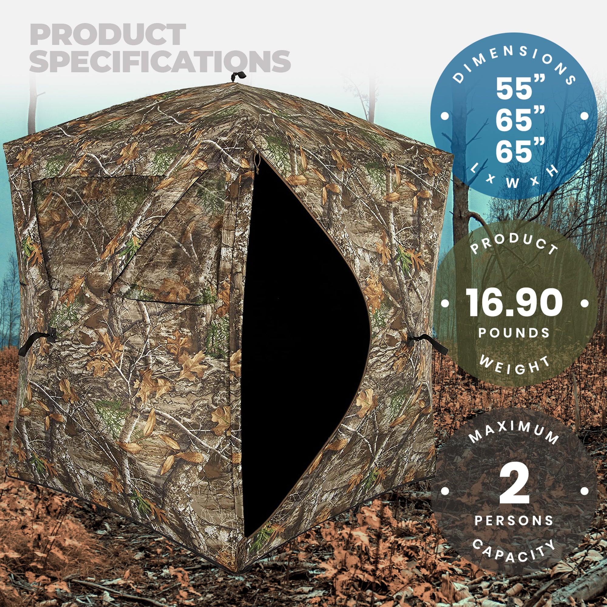 Ameristep CareTaker Kick Out 2 Person Ground Hunting Concealment, (For Parts) - VMInnovations