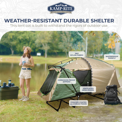 Kamp-Rite Oversize Tent Cot Folding Outdoor Camping Hiking Sleeping Bed (Used) - VMInnovations