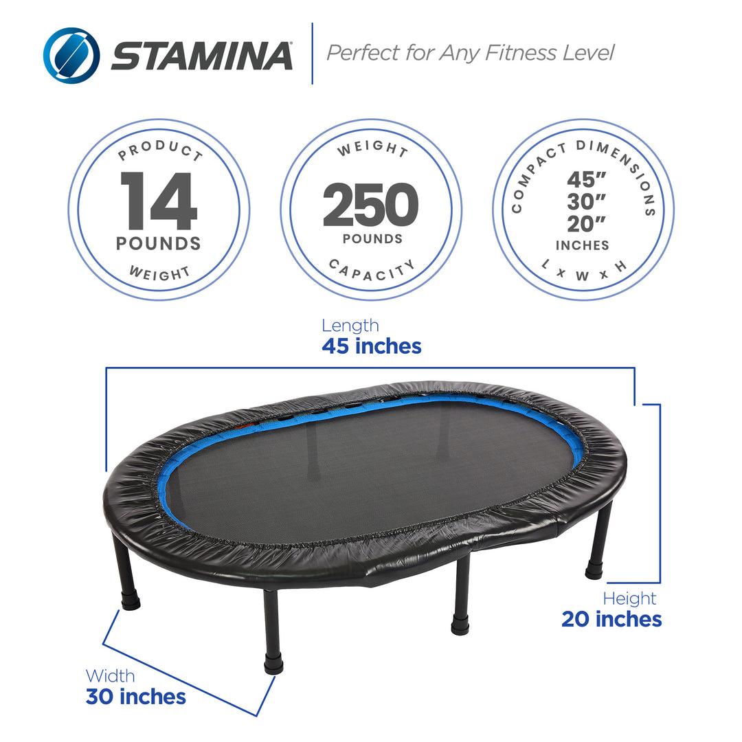 Stamina Oval Fitness Rebounder Trampoline for Home Gym Cardio Exercise Workouts