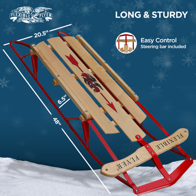 Paricon Flexible Flyer Metal Runner Steel & Wood Snow Slider Sled, 48" (Used) - VMInnovations