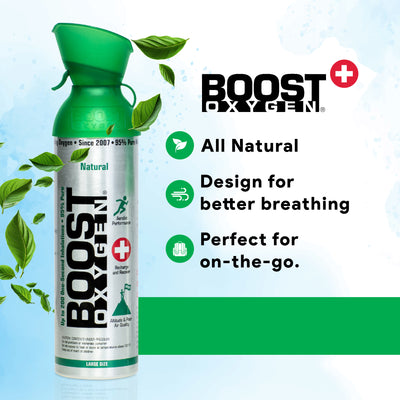 Boost Oxygen 10 Liter Natural (4 Pk) & 5-Liter Eucalyptus (1 Pk) Canned Oxygen - VMInnovations