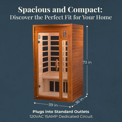 Dynamic Barcelona Hemlock Wood Low EMF FAR Infrared Sauna For Home (For Parts) - VMInnovations