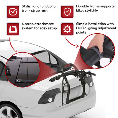Yakima FullBack 2 Bike Capacity Trunk Bike Strap Rack w/ZipStrips, Black (Used) - VMInnovations